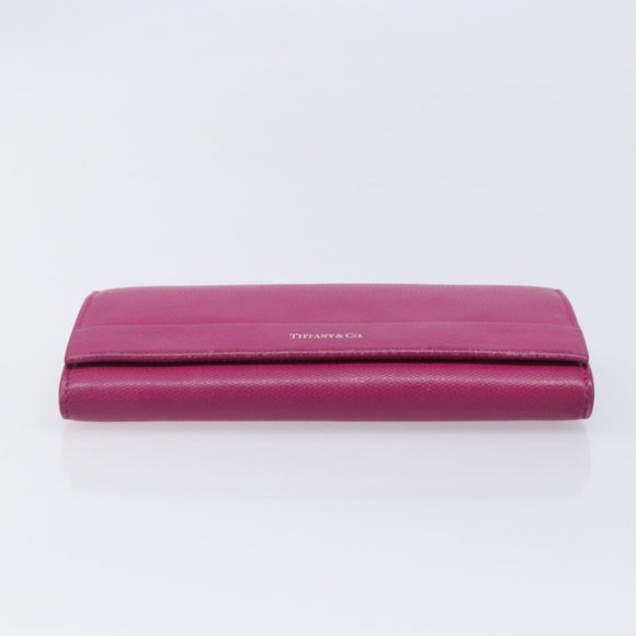 Tiffany & Co. Long Wallet Leather Purple Silver Auth bs37503