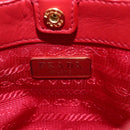 PRADA Hand Bag Leather 2way Red Gold Auth bs37504V-22