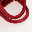 PRADA Hand Bag Leather 2way Red Gold Auth bs37504V-7