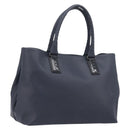 Bottega Veneta Tote Bag Leather Navy Silver 222498 Auth bs37507-1
