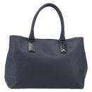 Bottega Veneta Tote Bag Leather Navy Silver 222498 Auth bs37507-13