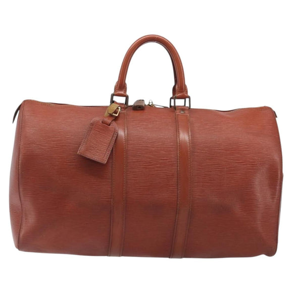 LOUIS VUITTON Epi Keepall 45 Boston Bag Brown M42978 LV Auth bs37508
