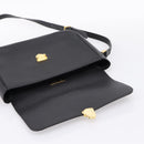 Saint Laurent Shoulder Bag Leather Black Gold Auth bs37510A-10