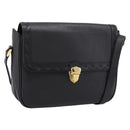 Saint Laurent Shoulder Bag Leather Black Gold Auth bs37510A-1