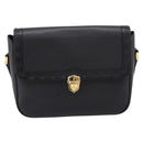 Saint Laurent Shoulder Bag Leather Black Gold Auth bs37510A-13