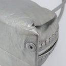 Bottega Veneta INTRECCIATO Hand Bag Leather Silver 124869 Auth bs37511-15