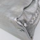 Bottega Veneta INTRECCIATO Hand Bag Leather Silver 124869 Auth bs37511-17