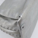 Bottega Veneta INTRECCIATO Hand Bag Leather Silver 124869 Auth bs37511-18