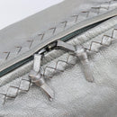 Bottega Veneta INTRECCIATO Hand Bag Leather Silver 124869 Auth bs37511-20