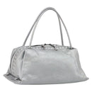 Bottega Veneta INTRECCIATO Hand Bag Leather Silver 124869 Auth bs37511-1