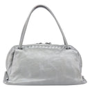 Bottega Veneta INTRECCIATO Hand Bag Leather Silver 124869 Auth bs37511-2