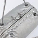 Bottega Veneta INTRECCIATO Hand Bag Leather Silver 124869 Auth bs37511-7