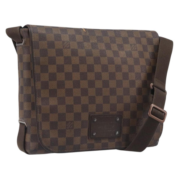 LOUIS VUITTON Damier Ebene Brooklyn MM Shoulder Bag N51211 LV Auth bs37517