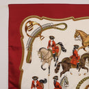 HERMES Carre 90 Scarf ”REPRISE” Silk Red Auth bs37518-2