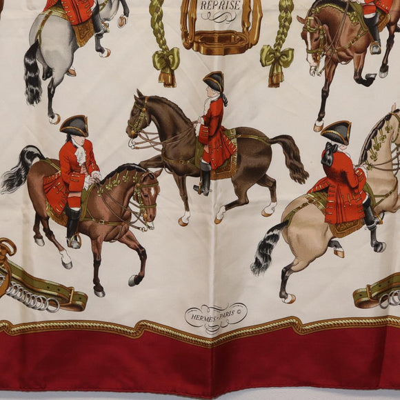 HERMES Carre 90 Scarf ”REPRISE” Silk Red Auth bs37518