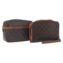 LOUIS VUITTON Monogram Clutch Bag 2 Set LV Auth bs37522-1