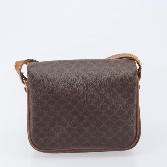 CELINE Macadam Canvas Shoulder Bag PVC Leather 2 Set Brown Auth bs37523