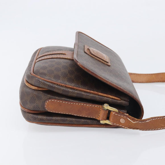 CELINE Macadam Canvas Shoulder Bag PVC Leather 2 Set Brown Auth bs37523