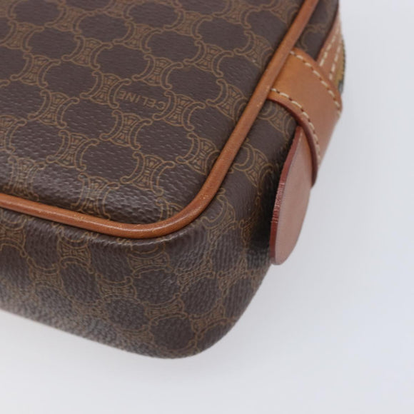 CELINE Macadam Canvas Shoulder Bag PVC Leather 2 Set Brown Auth bs37523