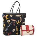 Salvatore Ferragamo Shoulder Bag Canvas 2 Set Black White Auth bs37524-1