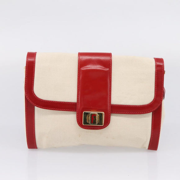 Salvatore Ferragamo Shoulder Bag Canvas 2 Set Black White Auth bs37524