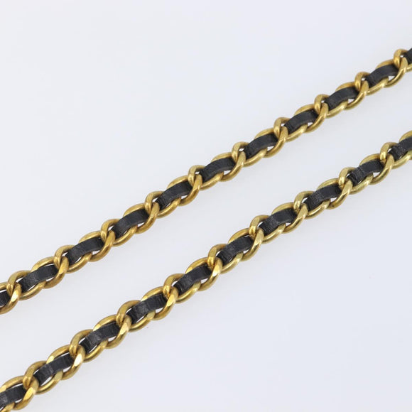 CHANEL Necklace Metal Gold Tone CC Auth bs37528
