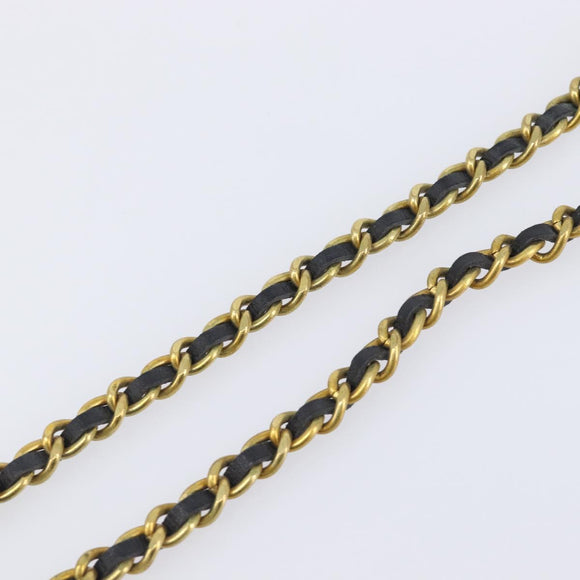 CHANEL Necklace Metal Gold Tone CC Auth bs37528