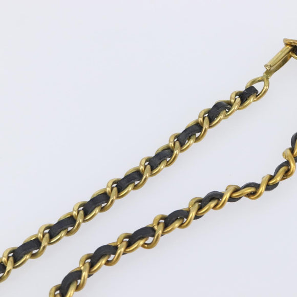 CHANEL Necklace Metal Gold Tone CC Auth bs37528