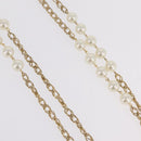 CHANEL Pearl Necklace Metal Gold Tone White CC Auth bs37529V-4