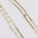 CHANEL Pearl Necklace Metal Gold Tone White CC Auth bs37529V-5