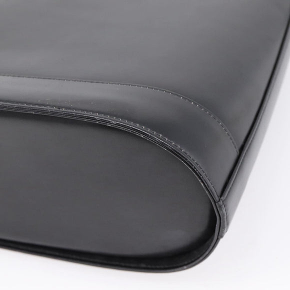 Saint Laurent Shoulder Bag Leather Black Gold Auth bs37531