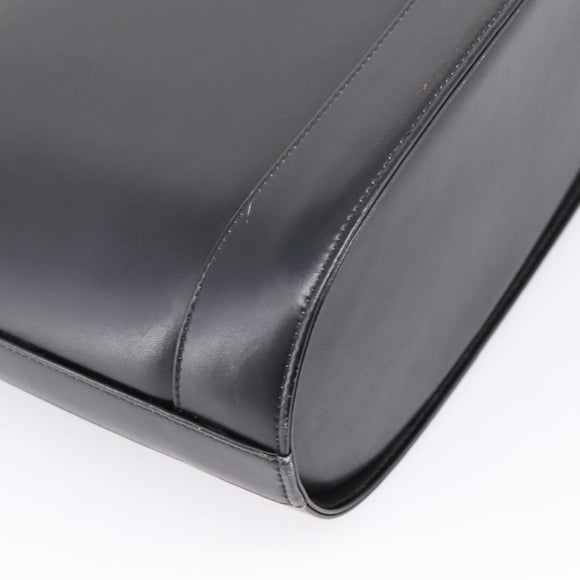 Saint Laurent Shoulder Bag Leather Black Gold Auth bs37531
