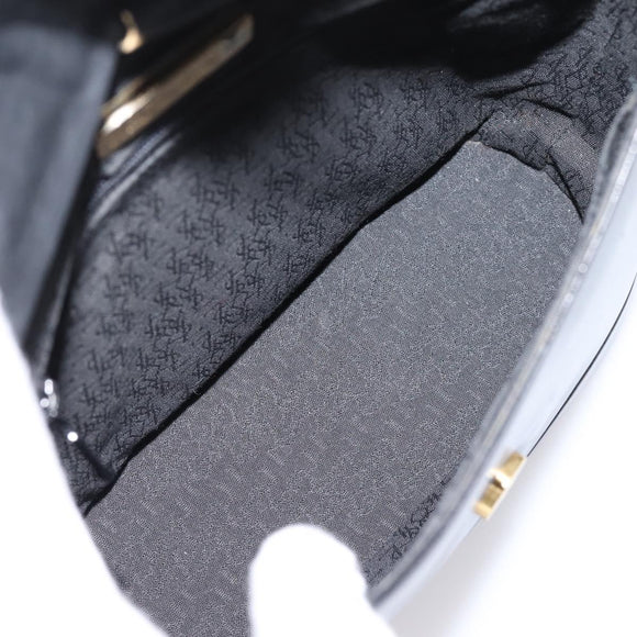 Saint Laurent Shoulder Bag Leather Black Gold Auth bs37531