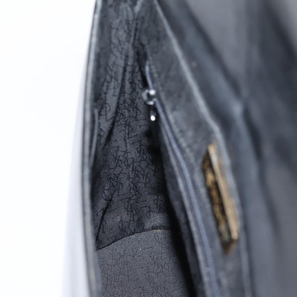 Saint Laurent Shoulder Bag Leather Black Gold Auth bs37531