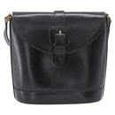 Saint Laurent Shoulder Bag Leather Black Gold Auth bs37531-2
