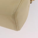 PRADA Shoulder Bag Leather Ivory Gold Auth bs37534-20