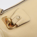 PRADA Shoulder Bag Leather Ivory Gold Auth bs37534-23