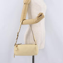 PRADA Shoulder Bag Leather Ivory Gold Auth bs37534-31