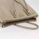 PRADA Hand Bag Saffiano Beige Gold Auth bs37538-10