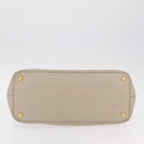 PRADA Hand Bag Saffiano Beige Gold Auth bs37538-13