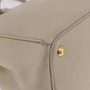 PRADA Hand Bag Saffiano Beige Gold Auth bs37538-15