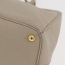 PRADA Hand Bag Saffiano Beige Gold Auth bs37538-16