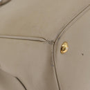 PRADA Hand Bag Saffiano Beige Gold Auth bs37538-17