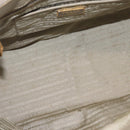 PRADA Hand Bag Saffiano Beige Gold Auth bs37538-21
