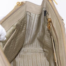 PRADA Hand Bag Saffiano Beige Gold Auth bs37538-23