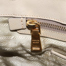PRADA Hand Bag Saffiano Beige Gold Auth bs37538-24