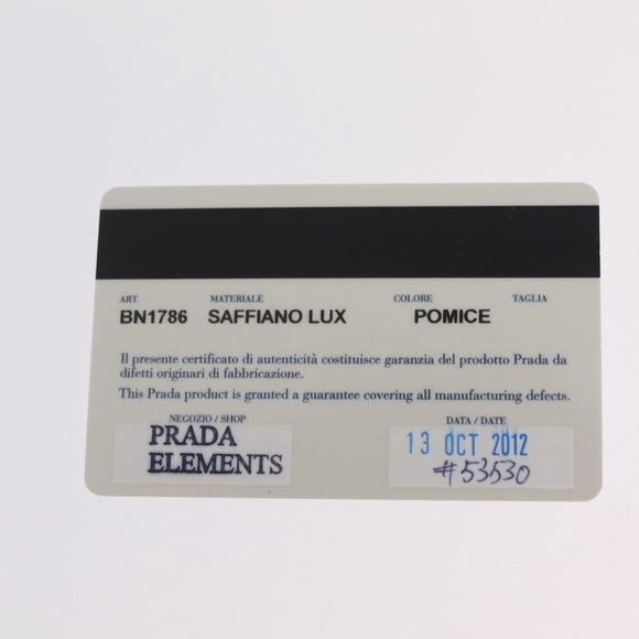 PRADA Hand Bag Saffiano Beige Gold Auth bs37538