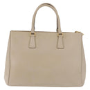 PRADA Hand Bag Saffiano Beige Gold Auth bs37538-4