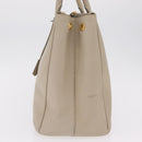 PRADA Hand Bag Saffiano Beige Gold Auth bs37538-6