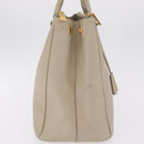 PRADA Hand Bag Saffiano Beige Gold Auth bs37538-8